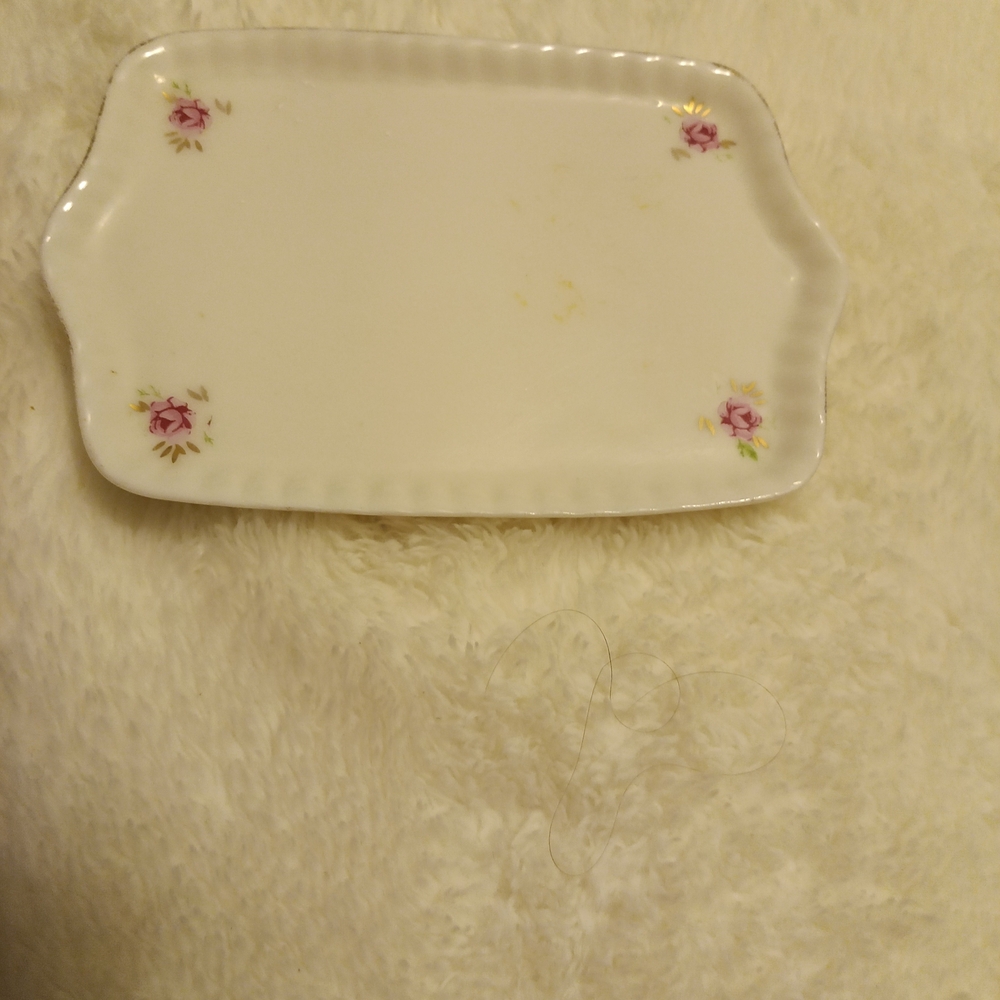 Floral Rectangular Ceramic Tray